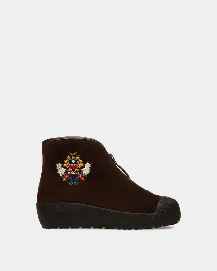 Women Bally Boots and Ankle Boots Winter Capsule Capsule Bootie In Brown Suede Brown
