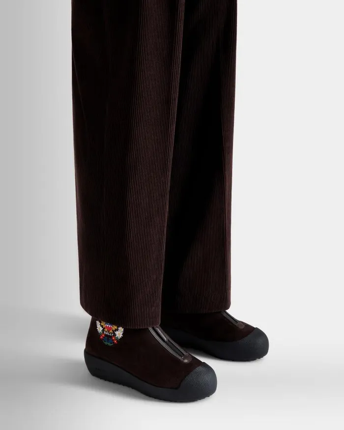 Women Bally Boots and Ankle Boots Winter Capsule Capsule Bootie In Brown Suede Brown Women Bally Boots and Ankle Boots Winter Capsule Capsule Bootie In Brown Suede Brown