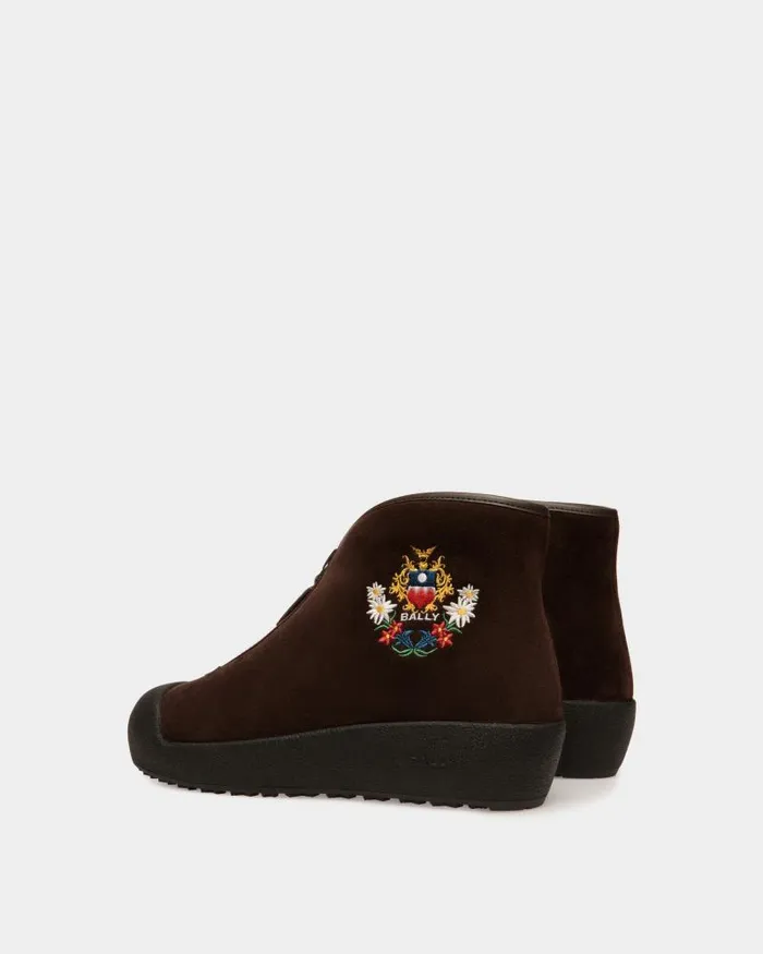 Women Bally Boots and Ankle Boots Winter Capsule Capsule Bootie In Brown Suede Brown Women Bally Boots and Ankle Boots Winter Capsule Capsule Bootie In Brown Suede Brown