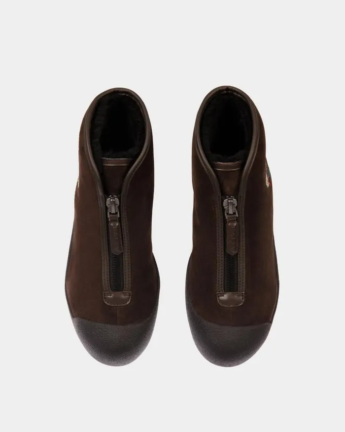 Women Bally Boots and Ankle Boots Winter Capsule Capsule Bootie In Brown Suede Brown Women Bally Boots and Ankle Boots Winter Capsule Capsule Bootie In Brown Suede Brown