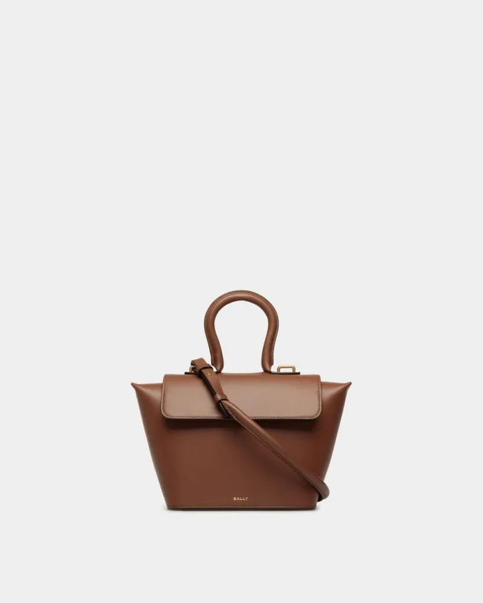 Women Bally Crossbody Bags Belle Top Handle Bag In Brown Leather Brown