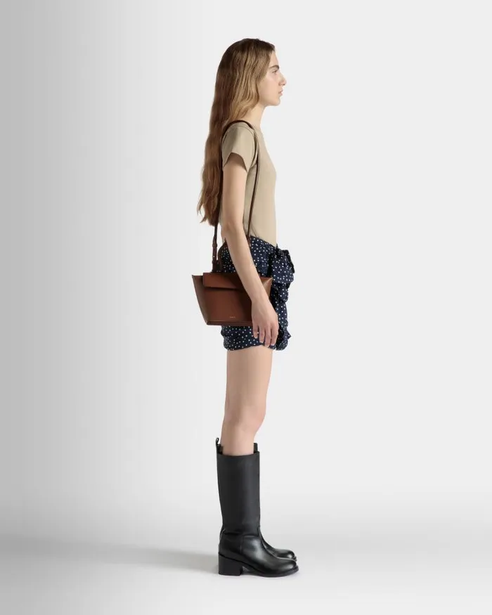 Women Bally Crossbody Bags Belle Top Handle Bag In Brown Leather Brown Women Bally Crossbody Bags Belle Top Handle Bag In Brown Leather Brown
