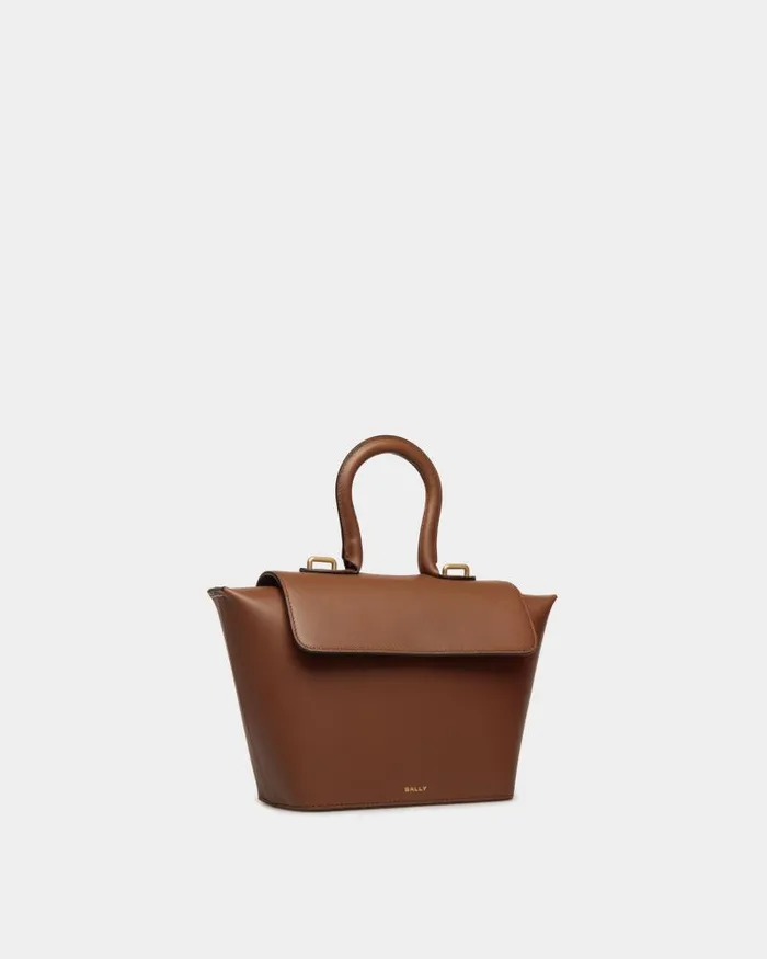 Women Bally Crossbody Bags Belle Top Handle Bag In Brown Leather Brown Women Bally Crossbody Bags Belle Top Handle Bag In Brown Leather Brown