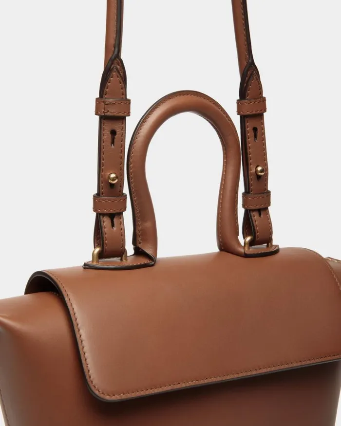 Women Bally Crossbody Bags Belle Top Handle Bag In Brown Leather Brown Women Bally Crossbody Bags Belle Top Handle Bag In Brown Leather Brown