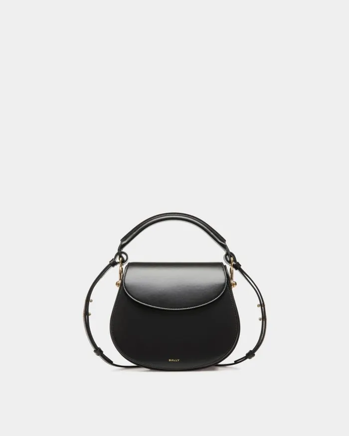 Women Bally Crossbody Bags Lune Crossbody Bag In Black Leather Black