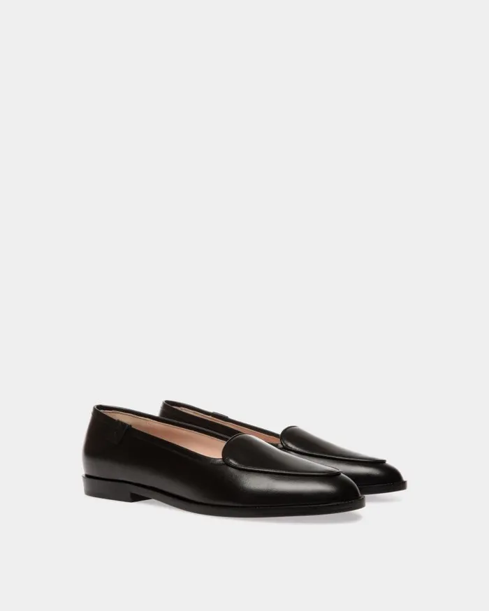 Women Bally Flats and Moccasins Elite Flat In Black Leather Black Women Bally Flats and Moccasins Elite Flat In Black Leather Black