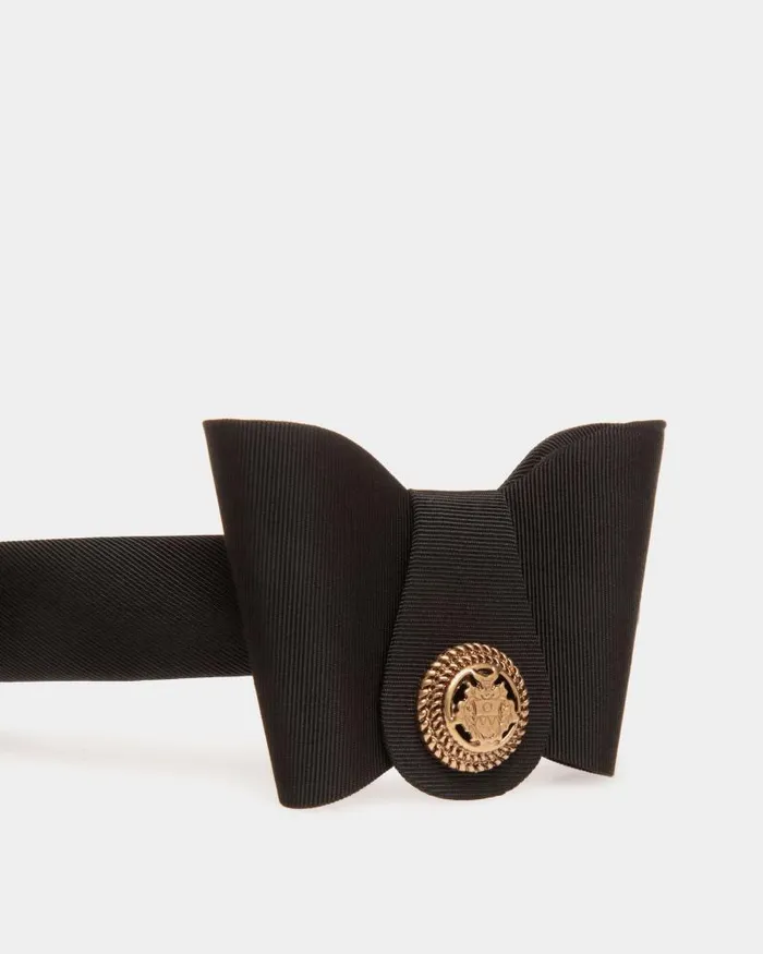 Women Bally Gloves and Hats Headband With Bally Bow In Black Black Women Bally Gloves and Hats Headband With Bally Bow In Black Black