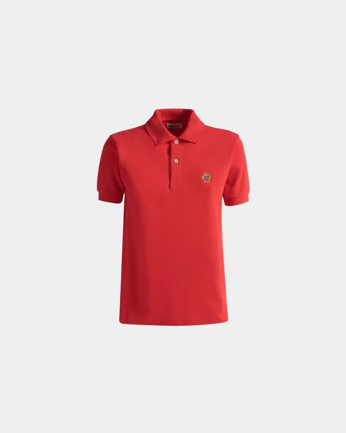 Women Bally Shirts and TShirts Short Sleeve Polo In Red Cotton Red