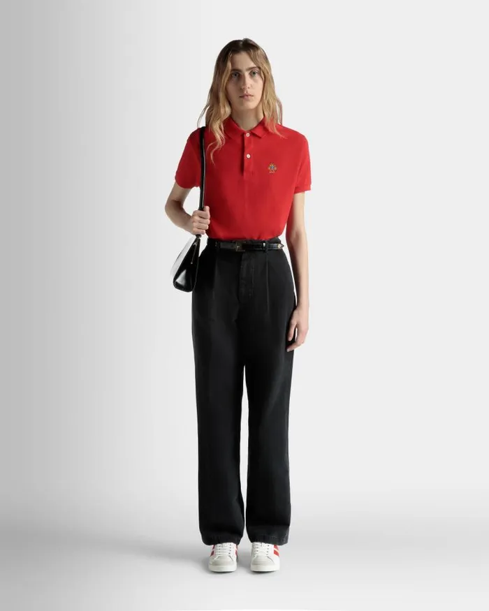 Women Bally Shirts and TShirts Short Sleeve Polo In Red Cotton Red Women Bally Shirts and TShirts Short Sleeve Polo In Red Cotton Red