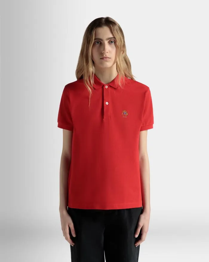 Women Bally Shirts and TShirts Short Sleeve Polo In Red Cotton Red Women Bally Shirts and TShirts Short Sleeve Polo In Red Cotton Red