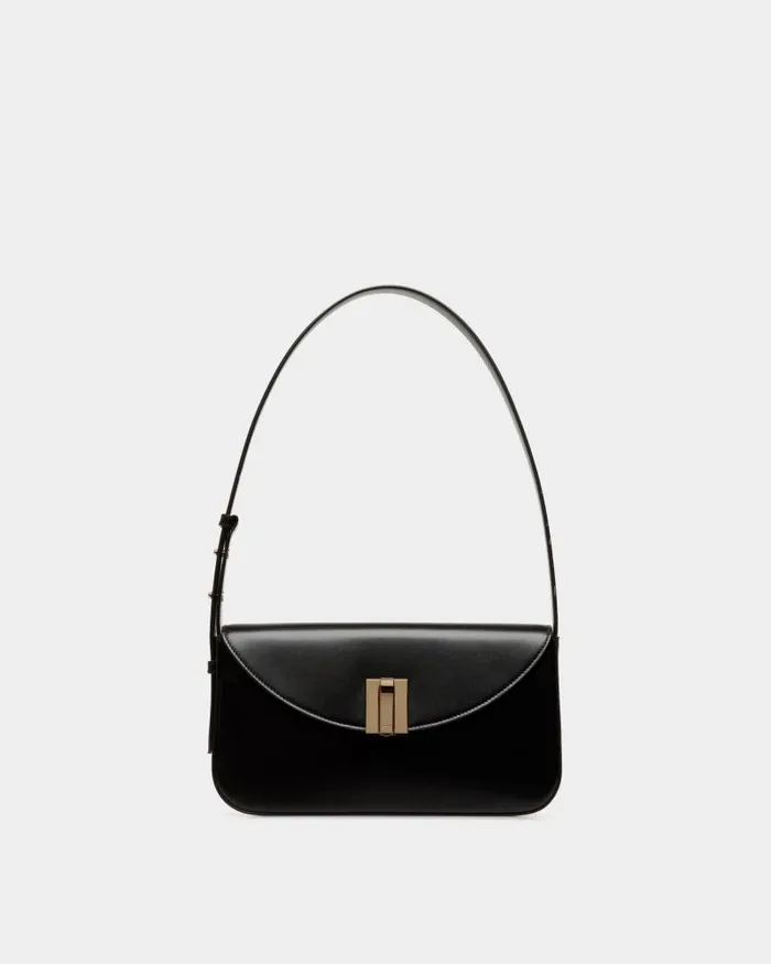 Women Bally Shoulder Bags Ollam Small Shoulder Bag In Black Leather Black