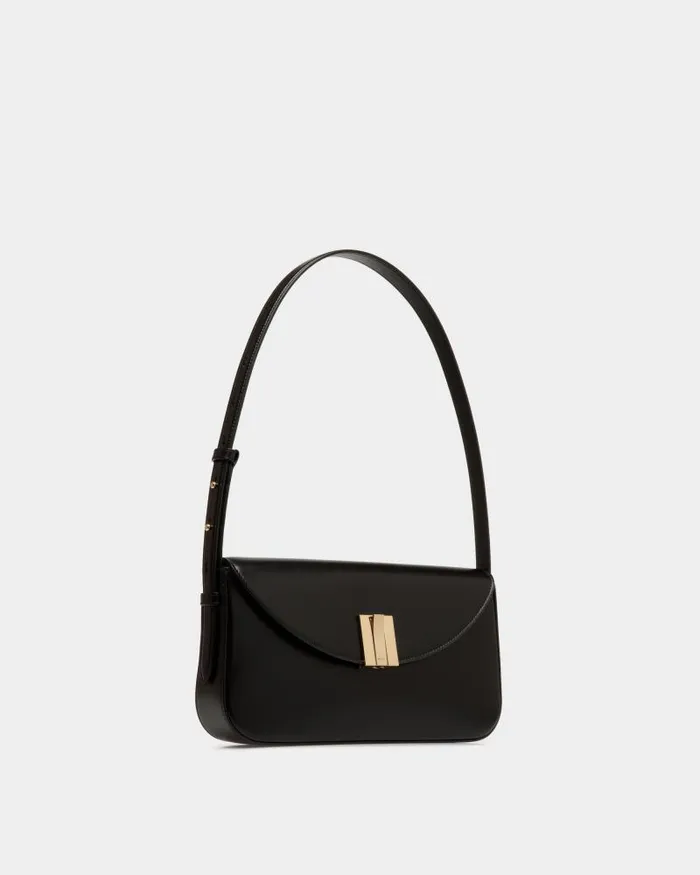 Women Bally Shoulder Bags Ollam Small Shoulder Bag In Black Leather Black Women Bally Shoulder Bags Ollam Small Shoulder Bag In Black Leather Black