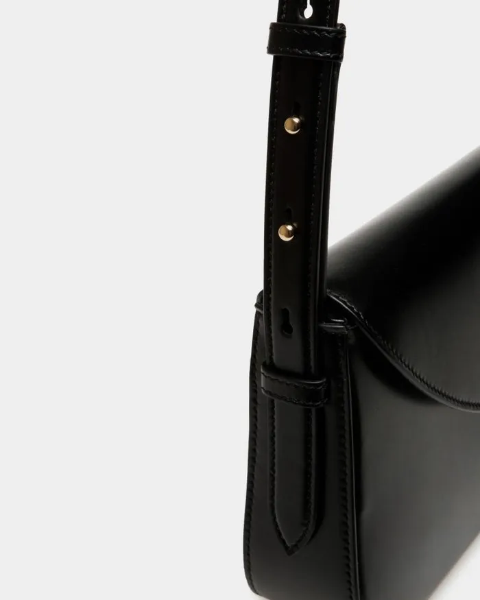 Women Bally Shoulder Bags Ollam Small Shoulder Bag In Black Leather Black Women Bally Shoulder Bags Ollam Small Shoulder Bag In Black Leather Black