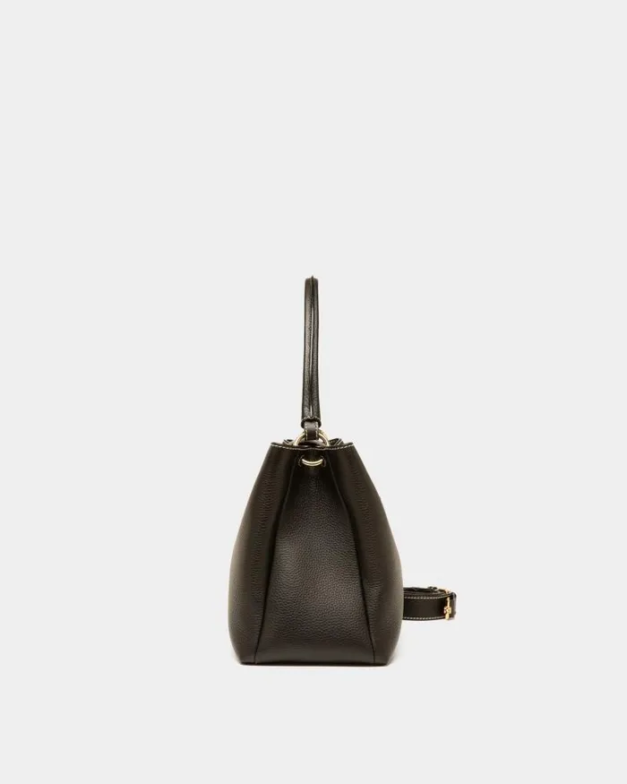Women Bally Top Handle Bags Lock Me Top Handle Bag In Black Leather Black Women Bally Top Handle Bags Lock Me Top Handle Bag In Black Leather Black