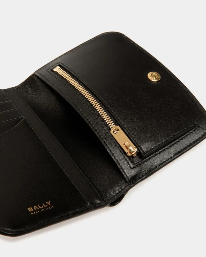 Women Bally Wallets and Card Holders Deco Wallet In Black Leather Black Women Bally Wallets and Card Holders Deco Wallet In Black Leather Black