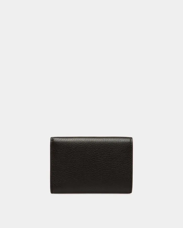 Women Bally Wallets and Card Holders Lock Me Wallet In Black Grained Leather Black Women Bally Wallets and Card Holders Lock Me Wallet In Black Grained Leather Black