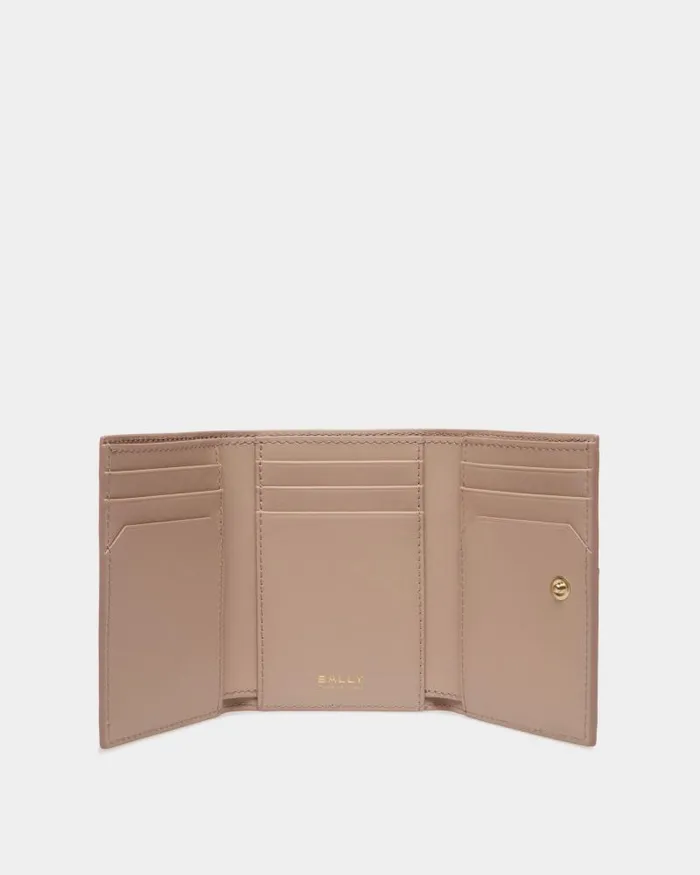 Women Bally Wallets and Card Holders Lock Me Wallet In Nude Grained Leather Beige Women Bally Wallets and Card Holders Lock Me Wallet In Nude Grained Leather Beige