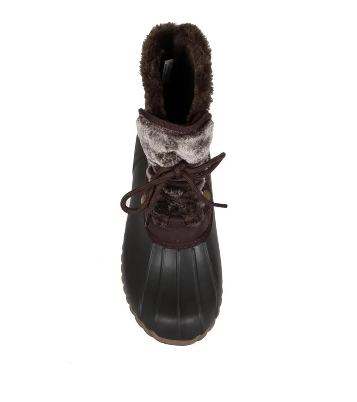 Women Baretraps Booties Flash Duck Boot Dark Brown