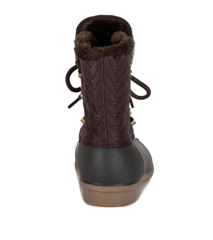 Women Baretraps Booties Flash Duck Boot Dark Brown