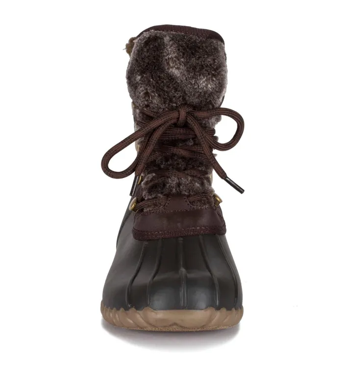 Women Baretraps Booties Flash Duck Boot Dark Brown