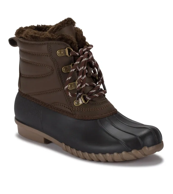 Women Baretraps Booties Flynn Duck Boot Dark Brown