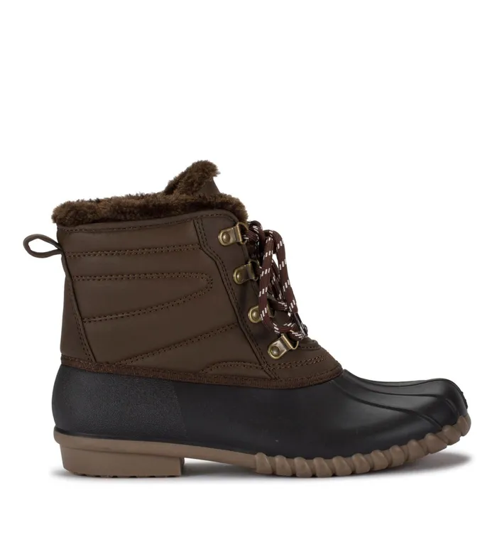 Women Baretraps Booties Flynn Duck Boot Dark Brown