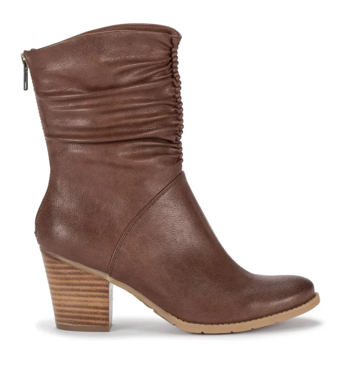 Women Baretraps Booties Leslie Block Heel Slouch Boot Brush Brown
