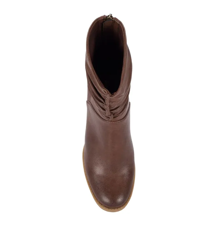 Women Baretraps Booties Leslie Block Heel Slouch Boot Brush Brown