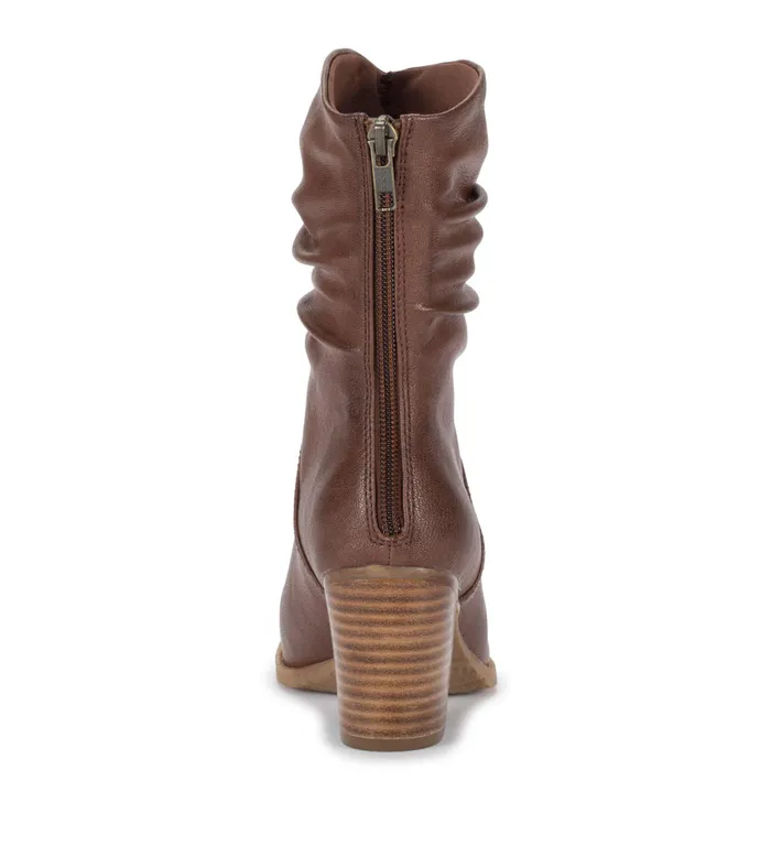 Women Baretraps Booties Leslie Block Heel Slouch Boot Brush Brown