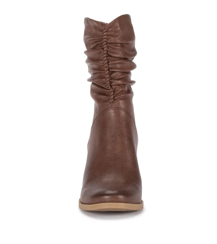 Women Baretraps Booties Leslie Block Heel Slouch Boot Brush Brown