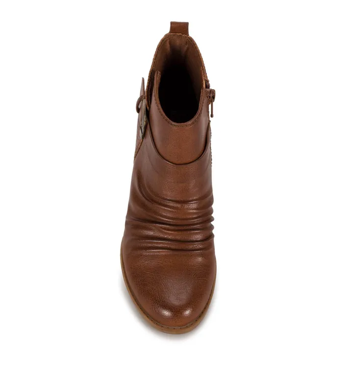 Women Baretraps Booties Rebel Block Heel Bootie Cognac