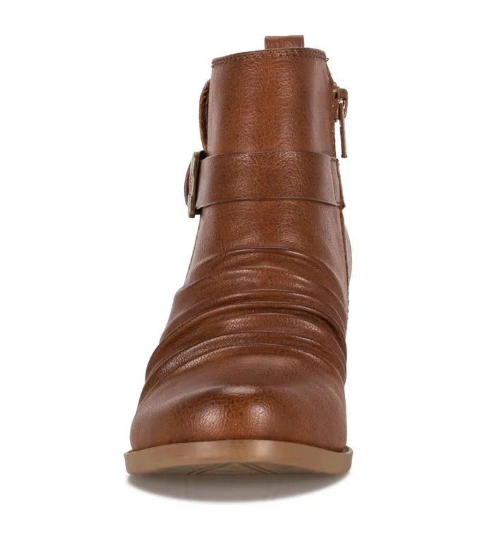 Women Baretraps Booties Rebel Block Heel Bootie Cognac