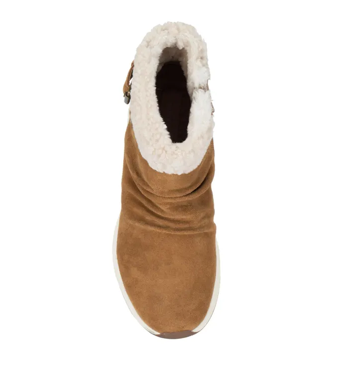 Women Baretraps Cold Weather Boots Becki Cold Weather Bootie Cognac Multi Suede
