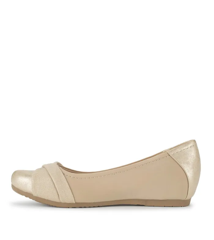 Women Baretraps Flats and Loafers Mitsy Casual Flat Light Gold
