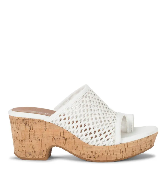 Women Baretraps Slides and Slip On Sandals Bethie Wedge Sandal White