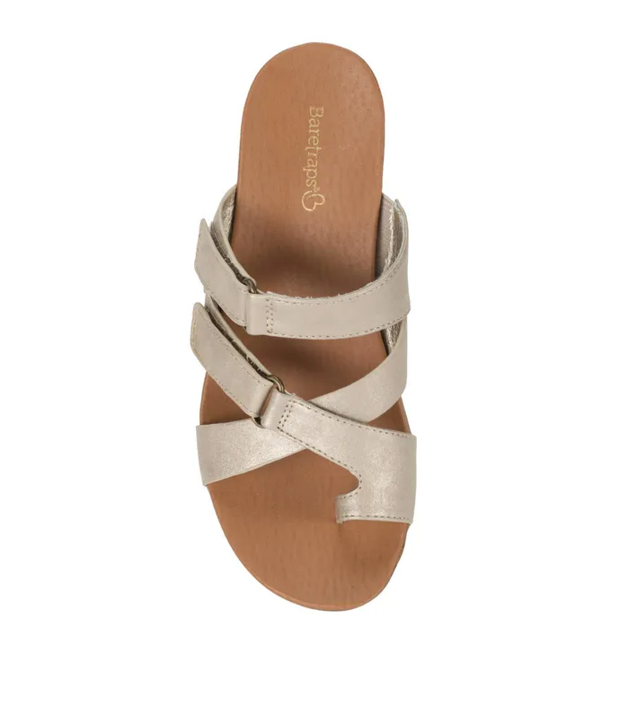 Women Baretraps Slides and Slip On Sandals Canice Wedge Slide Sandal Champagne