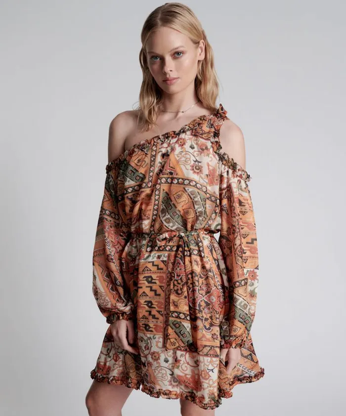 Women BAZAAR PAISLEY ONE SHOULDER DRESS One Teaspoon Mini Dresses Women BAZAAR PAISLEY ONE SHOULDER DRESS One Teaspoon Mini Dresses