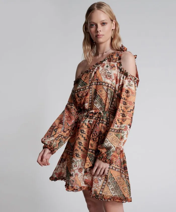 Women BAZAAR PAISLEY ONE SHOULDER DRESS One Teaspoon Mini Dresses Women BAZAAR PAISLEY ONE SHOULDER DRESS One Teaspoon Mini Dresses