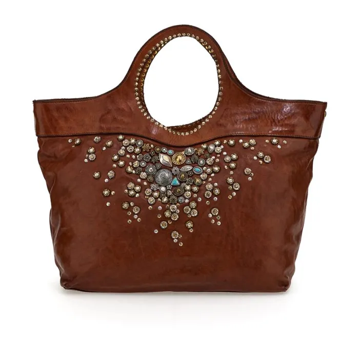 Women Bella Di Notte Cognac Campomaggi ShoppersTote Bags