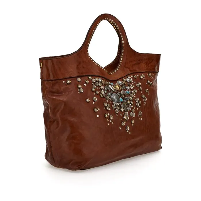 Women Bella Di Notte Cognac Campomaggi ShoppersTote Bags Women Bella Di Notte Cognac Campomaggi ShoppersTote Bags