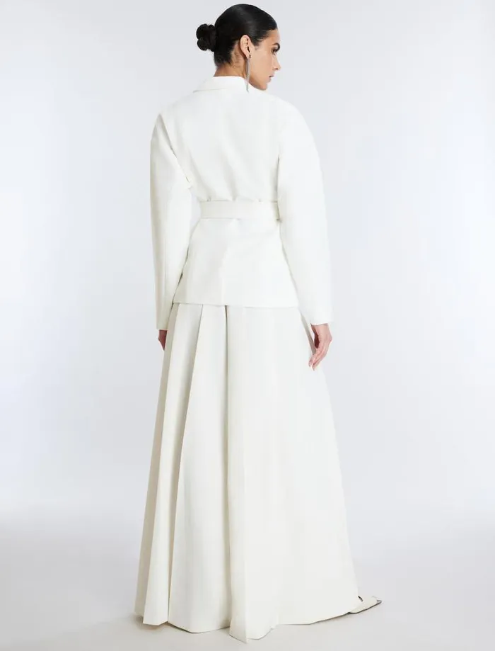 Women Belted Blazer Gardenia BCBG Jackets and Blazers Women Belted Blazer Gardenia BCBG Jackets and Blazers