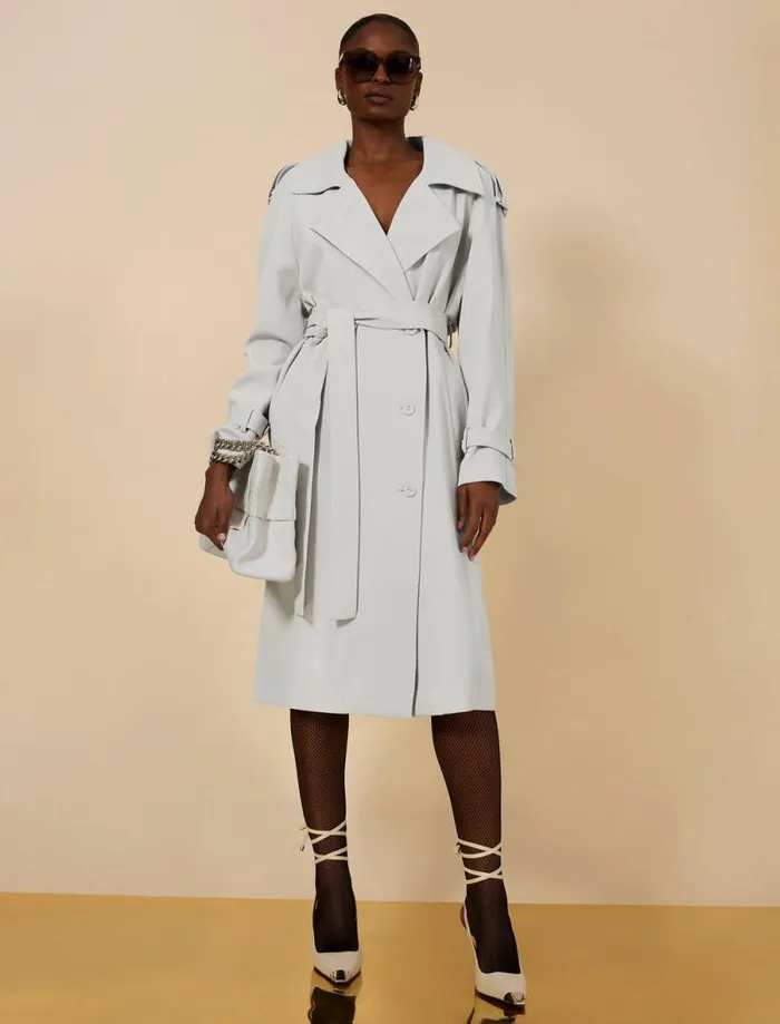 Women Belther Trench Coat Bone BCBG Outerwear