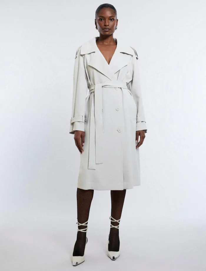 Women Belther Trench Coat Bone BCBG Outerwear Women Belther Trench Coat Bone BCBG Outerwear