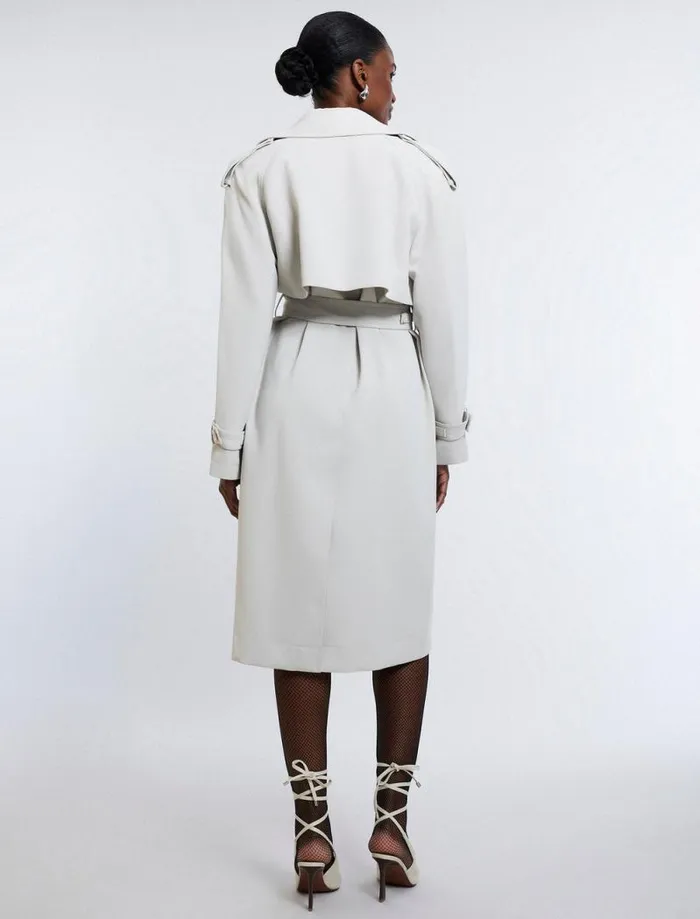 Women Belther Trench Coat Bone BCBG Outerwear Women Belther Trench Coat Bone BCBG Outerwear