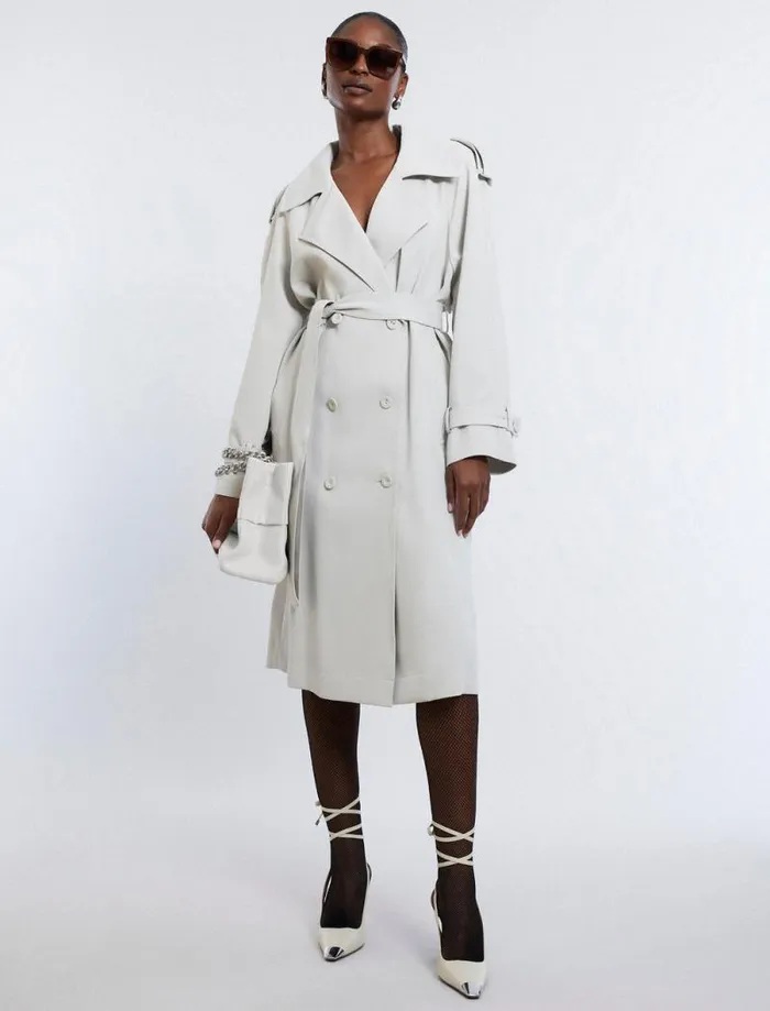 Women Belther Trench Coat Bone BCBG Outerwear Women Belther Trench Coat Bone BCBG Outerwear