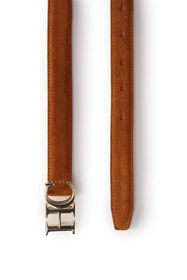 Women Belts Holland Cooper Atelier Ultra Slim Belt Tan Suede Women Belts Holland Cooper Atelier Ultra Slim Belt Tan Suede