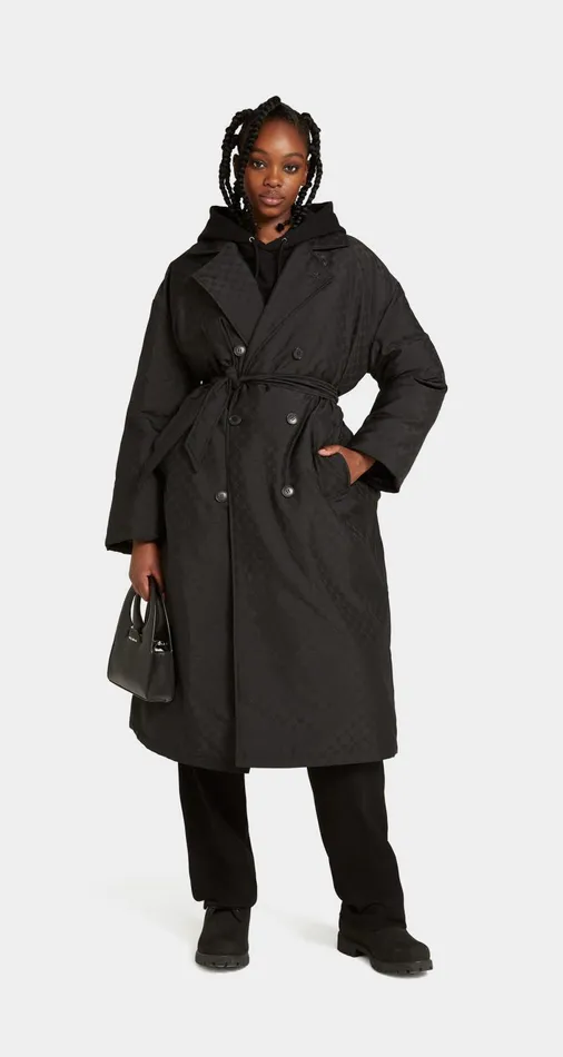 Women Black Oversized Riesha Trenchcoat Daily Paper Jackets Women Black Oversized Riesha Trenchcoat Daily Paper Jackets