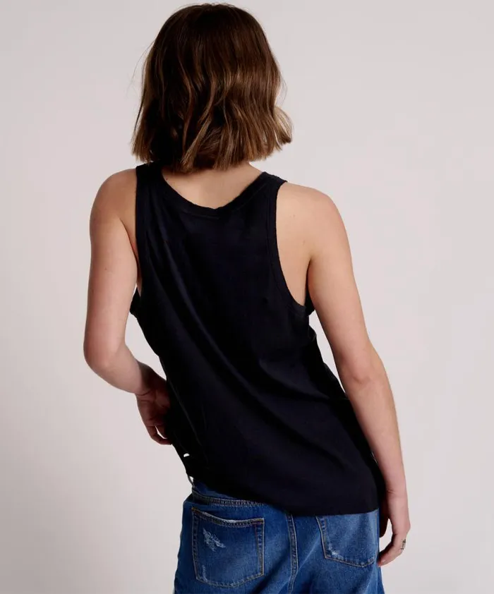 Women BLACK STONE RIBBED DISTRESSED DADDIO SINGLET One Teaspoon Tees and Tanks Women BLACK STONE RIBBED DISTRESSED DADDIO SINGLET One Teaspoon Tees and Tanks