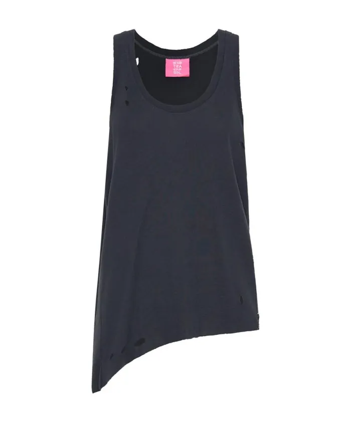 Women BLACK STONE RIBBED DISTRESSED DADDIO SINGLET One Teaspoon Tees and Tanks Women BLACK STONE RIBBED DISTRESSED DADDIO SINGLET One Teaspoon Tees and Tanks