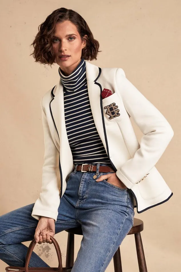 Women Blazers Holland Cooper Henley Blazer Cream